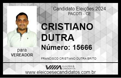 Candidato CRISTIANO DUTRA 2024 - PACOTI - Eleições