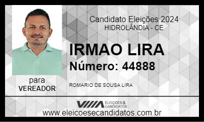 Candidato IRMÃO ROMÁRIO 2024 - HIDROLÂNDIA - Eleições