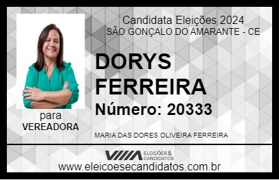 Candidato DORYS FERREIRA 2024 - SÃO GONÇALO DO AMARANTE - Eleições