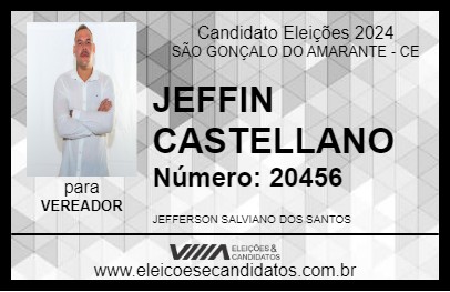 Candidato JEFFIN CASTELLANO 2024 - SÃO GONÇALO DO AMARANTE - Eleições