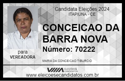 Candidato CONCEICAO DA BARRA NOVA 2024 - ITAPIÚNA - Eleições