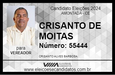 Candidato CRISANTO DE MOITAS 2024 - AMONTADA - Eleições