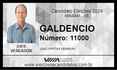 Candidato GALDENCIO 2024 - MIRAÍMA - Eleições