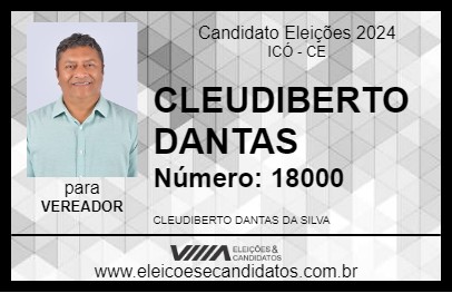 Candidato CLEUDIBERTO DANTAS 2024 - ICÓ - Eleições