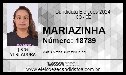 Candidato MARIAZINHA 2024 - ICÓ - Eleições