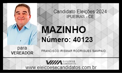 Candidato MAZINHO 2024 - IPUEIRAS - Eleições