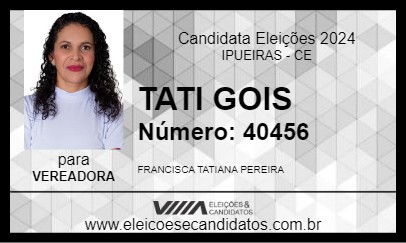 Candidato TATI GOIS 2024 - IPUEIRAS - Eleições