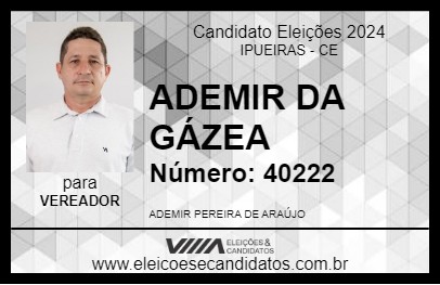 Candidato ADEMIR DA GÁZEA 2024 - IPUEIRAS - Eleições