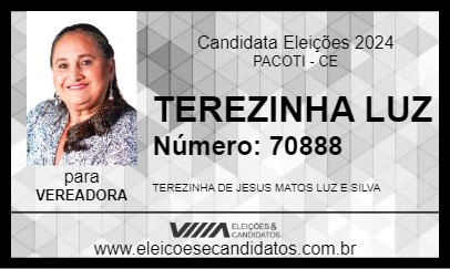 Candidato TEREZINHA LUZ 2024 - PACOTI - Eleições