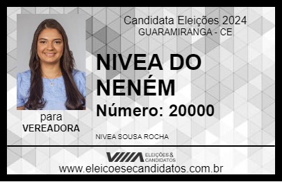 Candidato NIVEA DO NENÉM 2024 - GUARAMIRANGA - Eleições