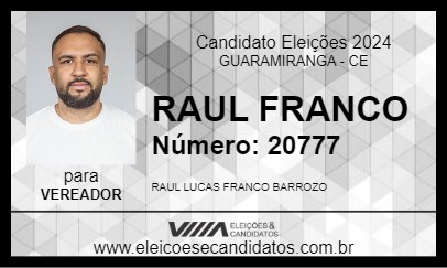 Candidato RAUL FRANCO 2024 - GUARAMIRANGA - Eleições