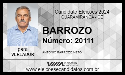 Candidato BARROZO 2024 - GUARAMIRANGA - Eleições