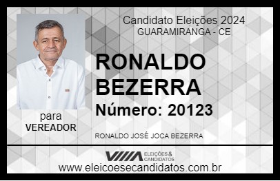 Candidato RONALDO BEZERRA 2024 - GUARAMIRANGA - Eleições