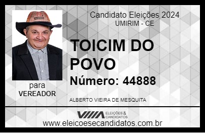 Candidato TOICIM DO POVO 2024 - UMIRIM - Eleições