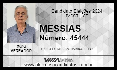 Candidato MESSIAS 2024 - PACOTI - Eleições