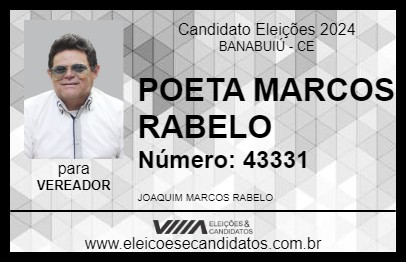 Candidato POETA MARCOS RABELO 2024 - BANABUIÚ - Eleições