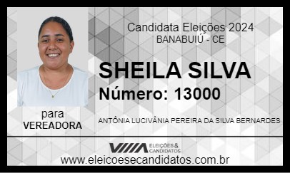 Candidato SHEILA SILVA 2024 - BANABUIÚ - Eleições