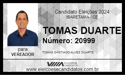 Candidato TOMAS DUARTE 2024 - IBARETAMA - Eleições