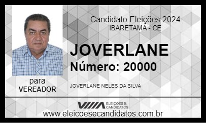 Candidato JOVERLANE 2024 - IBARETAMA - Eleições