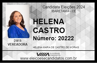 Candidato HELENA CASTRO 2024 - IBARETAMA - Eleições