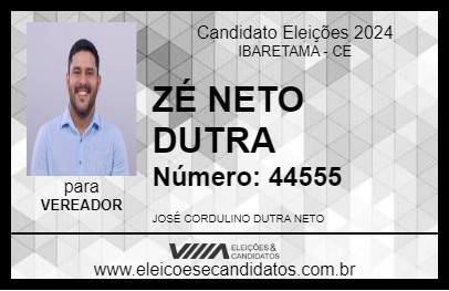 Candidato ZÉ NETO DUTRA 2024 - IBARETAMA - Eleições