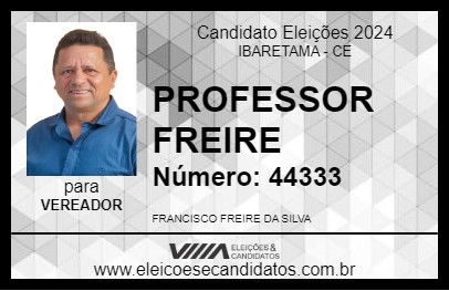 Candidato PROFESSOR FREIRE 2024 - IBARETAMA - Eleições