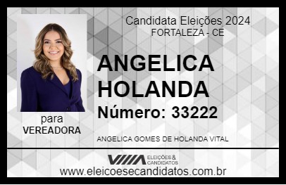 Candidato ANGELICA HOLANDA 2024 - FORTALEZA - Eleições