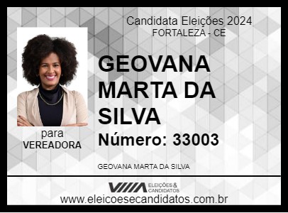 Candidato GEOVANA MARTAN 2024 - FORTALEZA - Eleições