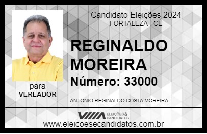 Candidato REGINALDO MOREIRA 2024 - FORTALEZA - Eleições