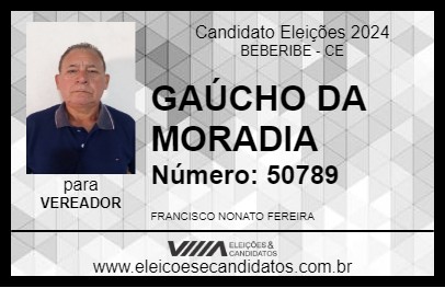 Candidato GAÚCHO DA MORADIA 2024 - BEBERIBE - Eleições