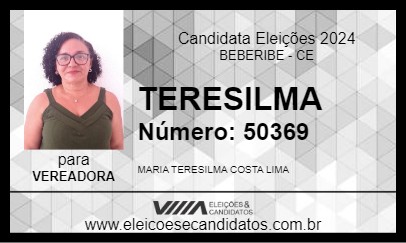 Candidato TERESILMA 2024 - BEBERIBE - Eleições