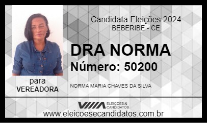 Candidato DRA NORMA 2024 - BEBERIBE - Eleições