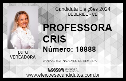 Candidato PROFESSORA CRIS 2024 - BEBERIBE - Eleições