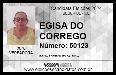 Candidato EGISA DO CORREGO 2024 - BEBERIBE - Eleições