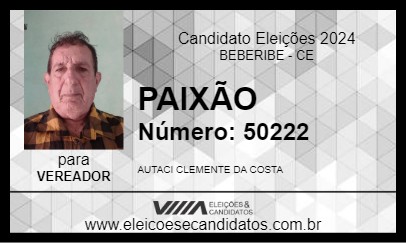 Candidato PAIXÃO 2024 - BEBERIBE - Eleições