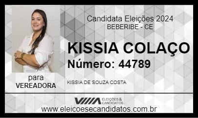 Candidato KISSIA COLAÇO 2024 - BEBERIBE - Eleições