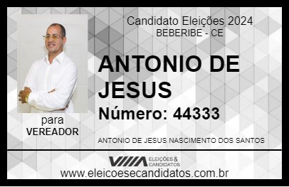 Candidato ANTONIO DE JESUS 2024 - BEBERIBE - Eleições