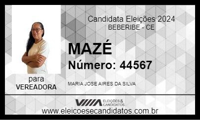 Candidato MAZÉ 2024 - BEBERIBE - Eleições