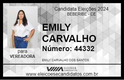 Candidato EMILY CARVALHO 2024 - BEBERIBE - Eleições