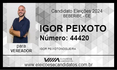 Candidato IGOR PEIXOTO 2024 - BEBERIBE - Eleições