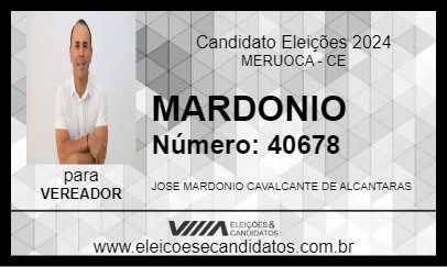 Candidato MARDONIO 2024 - MERUOCA - Eleições