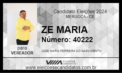 Candidato ZE MARIA 2024 - MERUOCA - Eleições