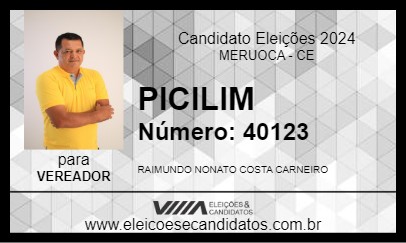 Candidato PICILIM 2024 - MERUOCA - Eleições