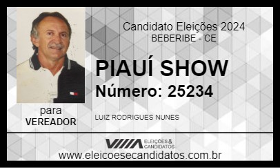 Candidato PIAUÍ SHOW 2024 - BEBERIBE - Eleições