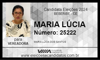 Candidato MARIA LÚCIA 2024 - BEBERIBE - Eleições