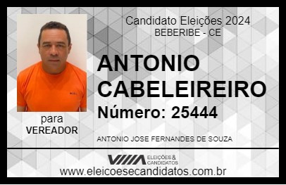 Candidato ANTONIO CABELEIREIRO 2024 - BEBERIBE - Eleições