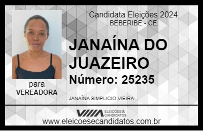 Candidato JANAÍNA DO JUAZEIRO 2024 - BEBERIBE - Eleições