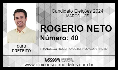 Candidato ROGERIO NETO 2024 - MARCO - Eleições