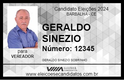 Candidato GERALDO SINEZIO 2024 - BARBALHA - Eleições