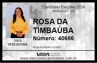 Candidato ROSA DA TIMBAÚBA 2024 - MORAÚJO - Eleições